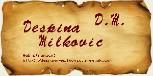Despina Milković vizit kartica